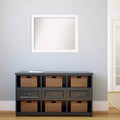 Specchio da parete stretto bianco da mobile 31" x 25" senza cornice bisellata