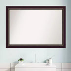 Specchio da parete per bagno Signore in legno bronzato non smussato 40" x 28" - Include ferramenta di montaggio, montaggio a parete