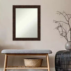 Specchio da Parete Stretto per Bagno 22" x 28" William Mottled Bronze Non Smussato