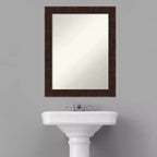 Specchio da Parete Stretto per Bagno 22" x 28" William Mottled Bronze Non Smussato